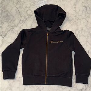 Versace Kids Black & Gold Medusa Zip Up Hoodie 5A